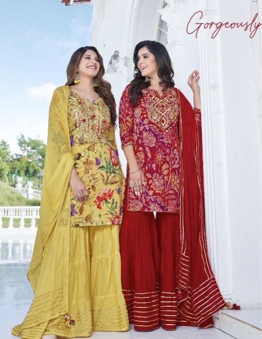 Shruti Suit New Jashn Vol 2 Designer Kurti With Garara And Dupatta Concept