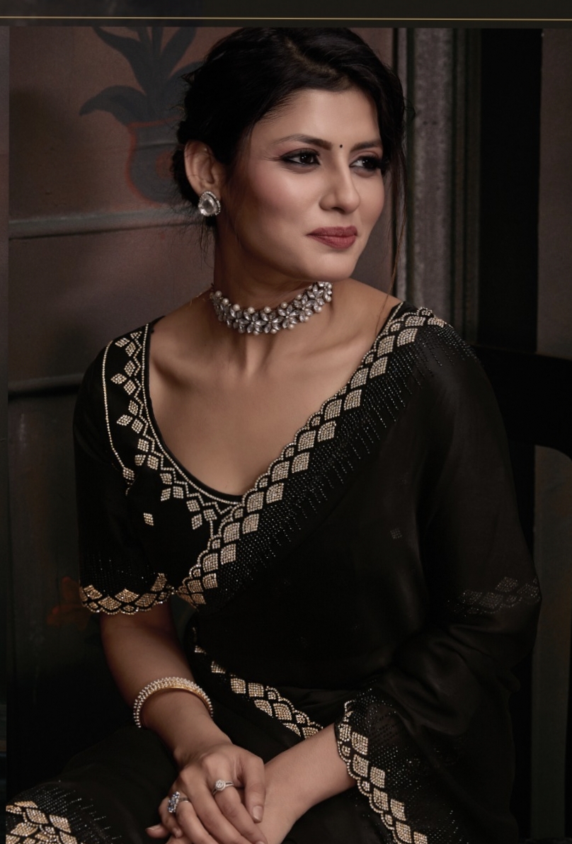 Mehek D No 749a To 749f Satin Georgette Handwork Collection Manufacturer Surat