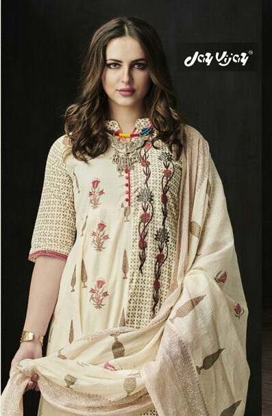 Jay Vijay Blaze 3941 Series Fancy Pure Cotton Print Emb Suit