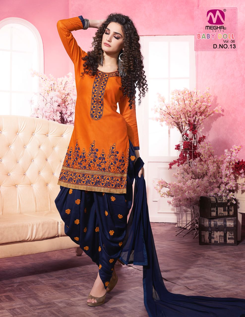 Meghali Suit Baby Doll Vol 36 1 To 15 Series Cotton Emb Suit