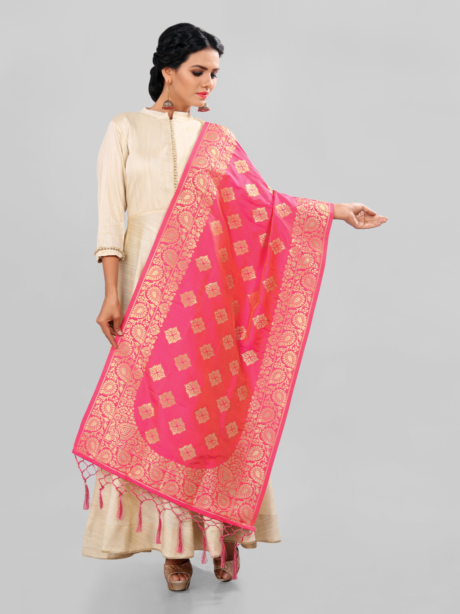 Mrigya Banarasi Dupatta Fancy Silk Dupatta Jacquard N Tassle