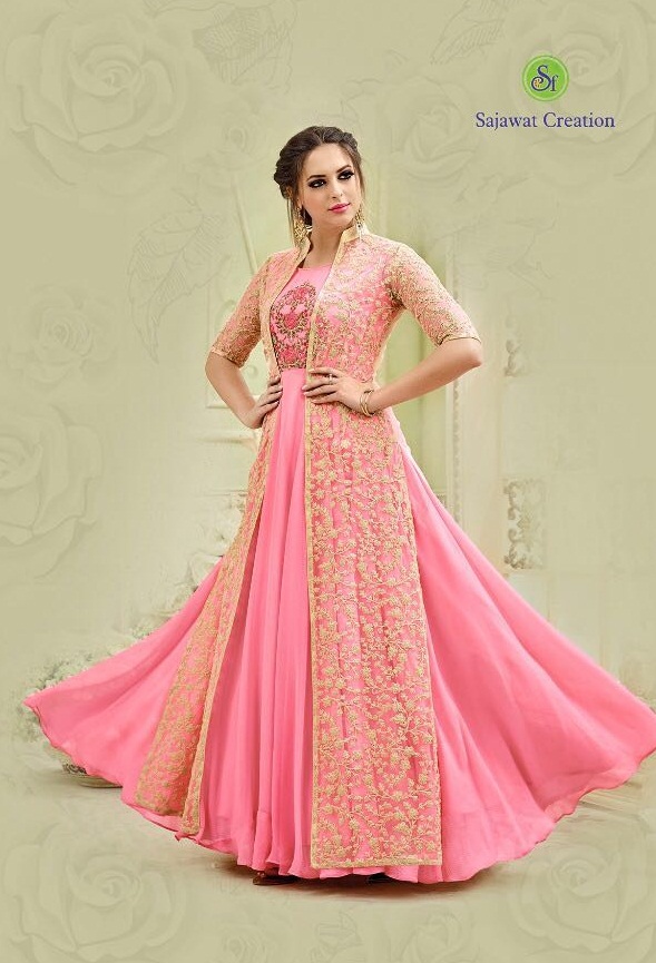 Sajawat Creation Nivati Vl 1 33091 To 33095 Series Gown Suit