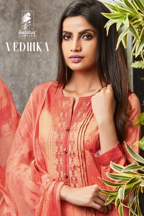 Sahiba Vedhika 01 Series Cotton Satin Digital Print Suit