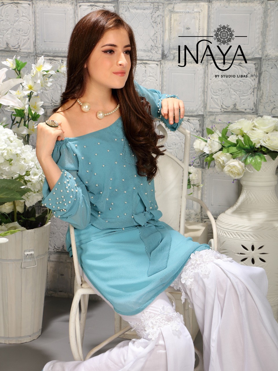 Studio Libas Inaya Luxury Pret Collection 4 Eid Special Tunic With Gharara Pants Catlog Wholesale De...