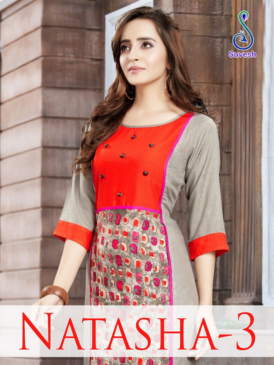 Suvesh Natasha 3 115 Series Fancy Reyon Kurti Saller Surat
