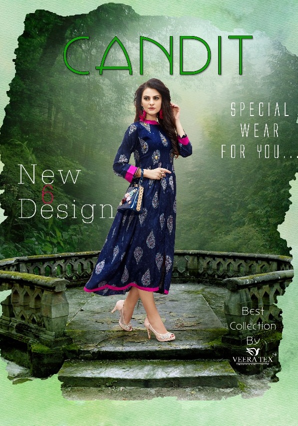 Veera Tex Candit 1901 Series Fancy Reyon Print Kurti Saller