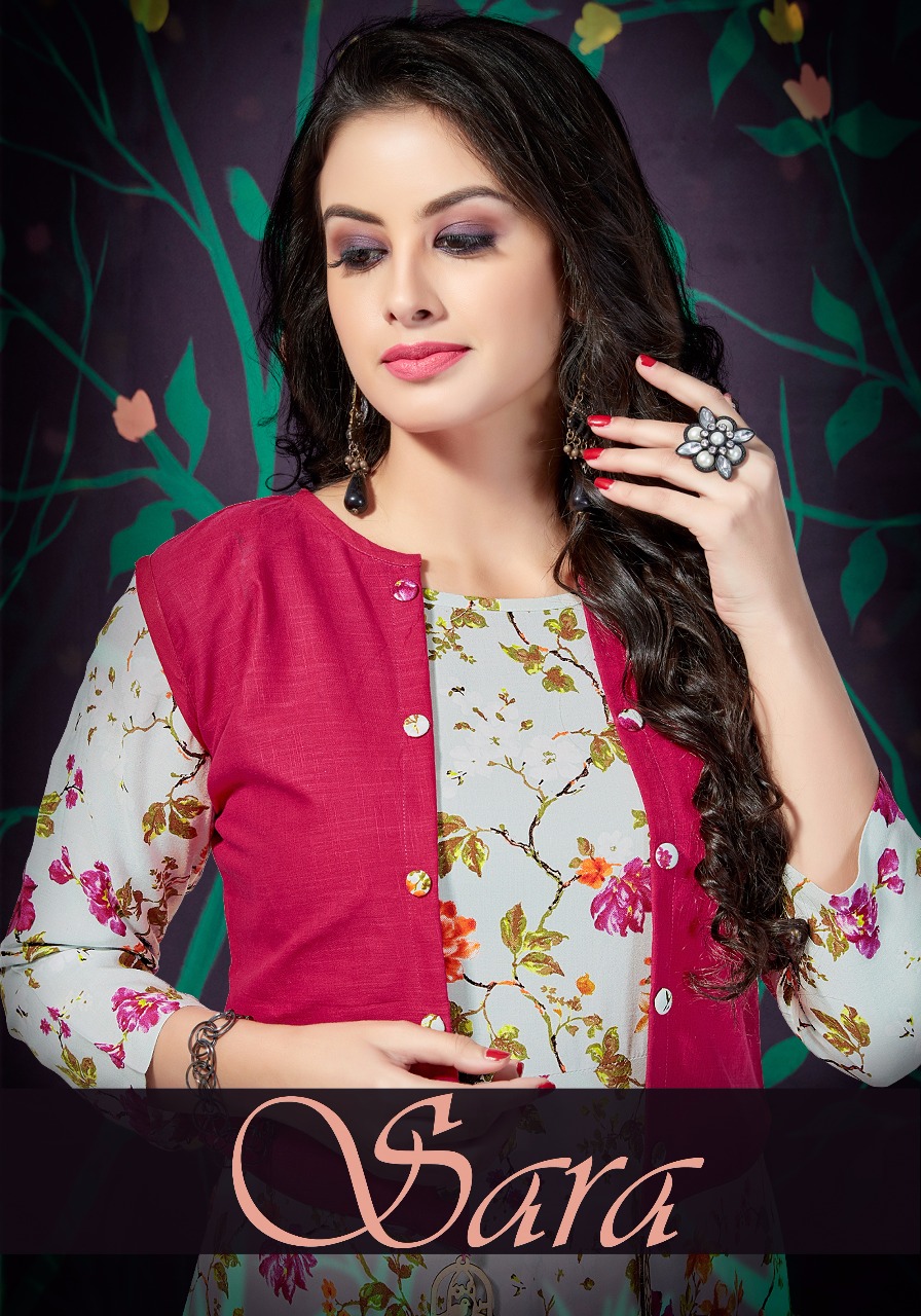 Vs Sara 1501 Series Fancy Reyon Printed Kurti Dealer Surat