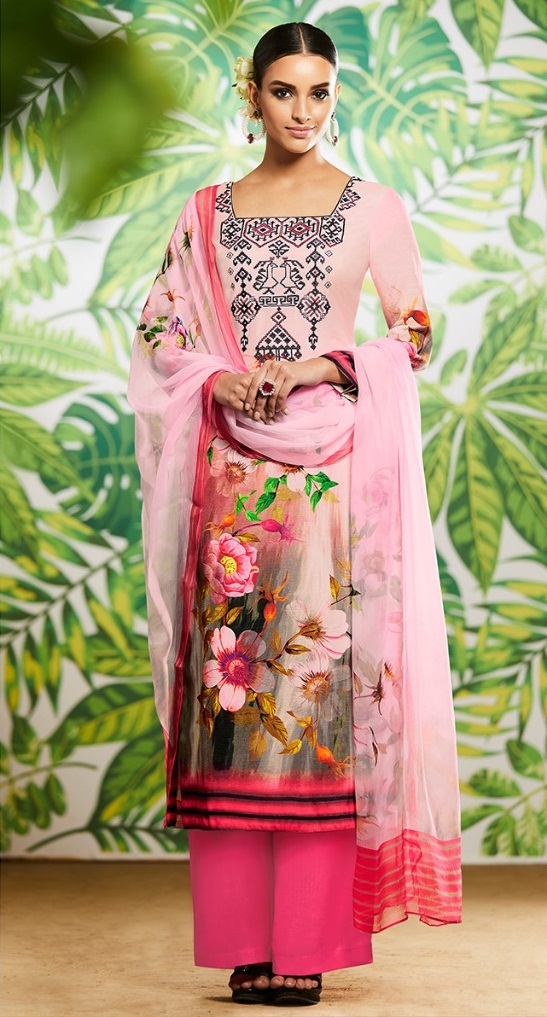 Kimora Heer Vol 37 8601 Series Pure Linen Digital Print Suit