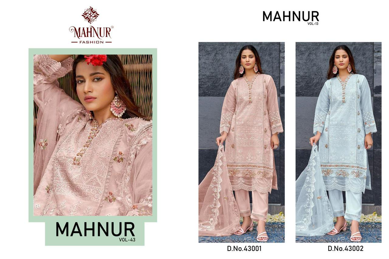 Mahnur Vol 43 By Mahnur Fashion Organza Pakistani Suit