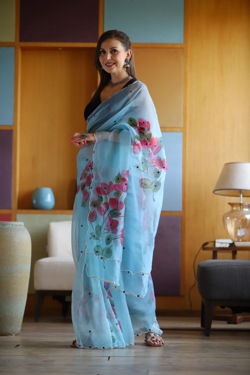 Dhruti By Vtg Pure Organza Designer Saree Single Avilable Dealer Surat