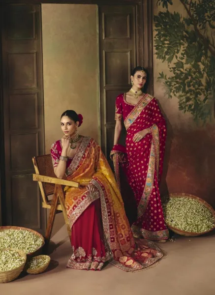 Suhag series 521 to 531 by kimora pure khadi georgette saree Collection manufacturer surat 
